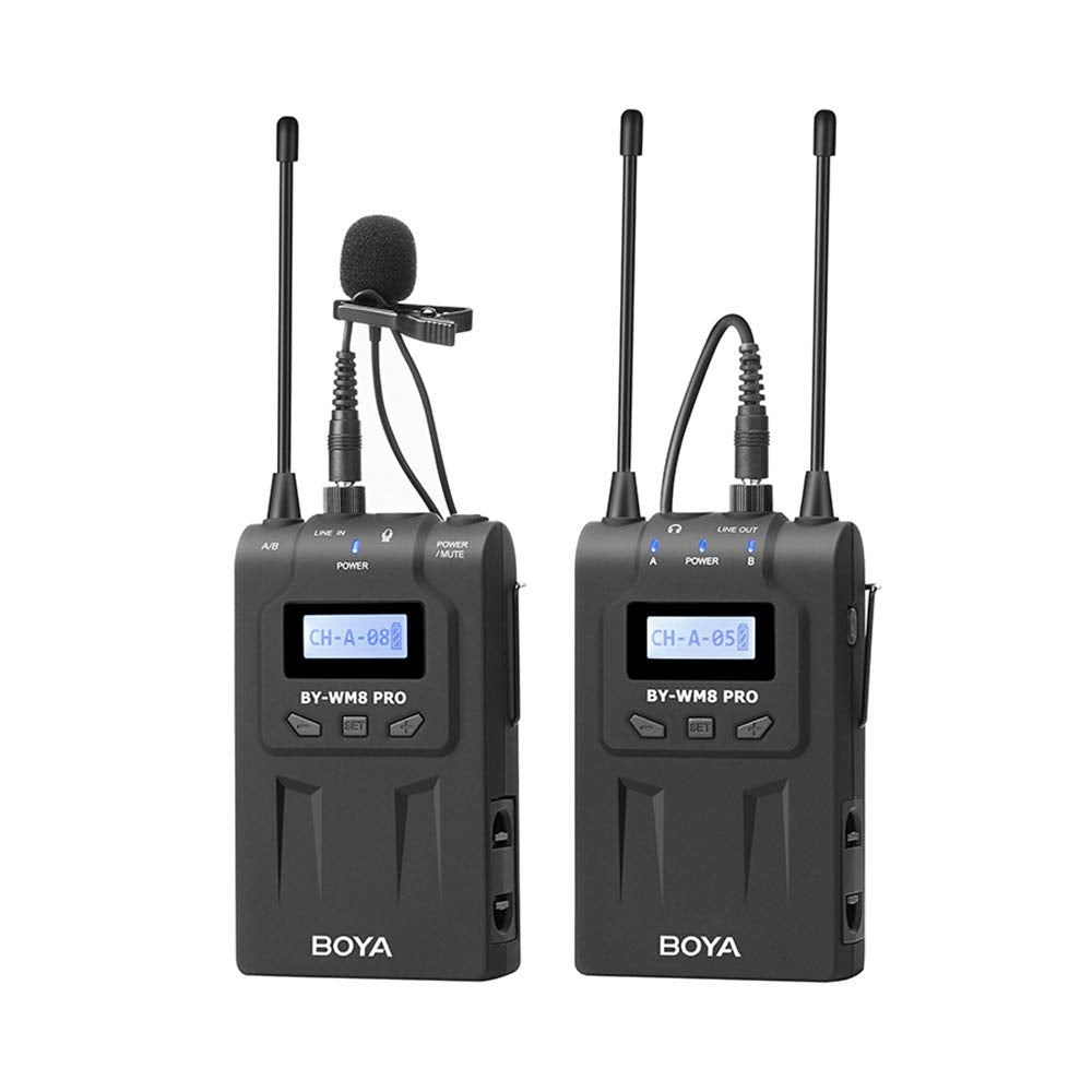 BOYA BY-WM8 Pro-K1 UHF Wireless Microphone System 48 Channels Mono/Stereo Mode LCD Display 100M Effective Range