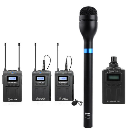 BOYA BY-WM8 Pro-K2 +BY-WXLR8 PRO +BY-HM100 Wireless Microphone For Interview Kit