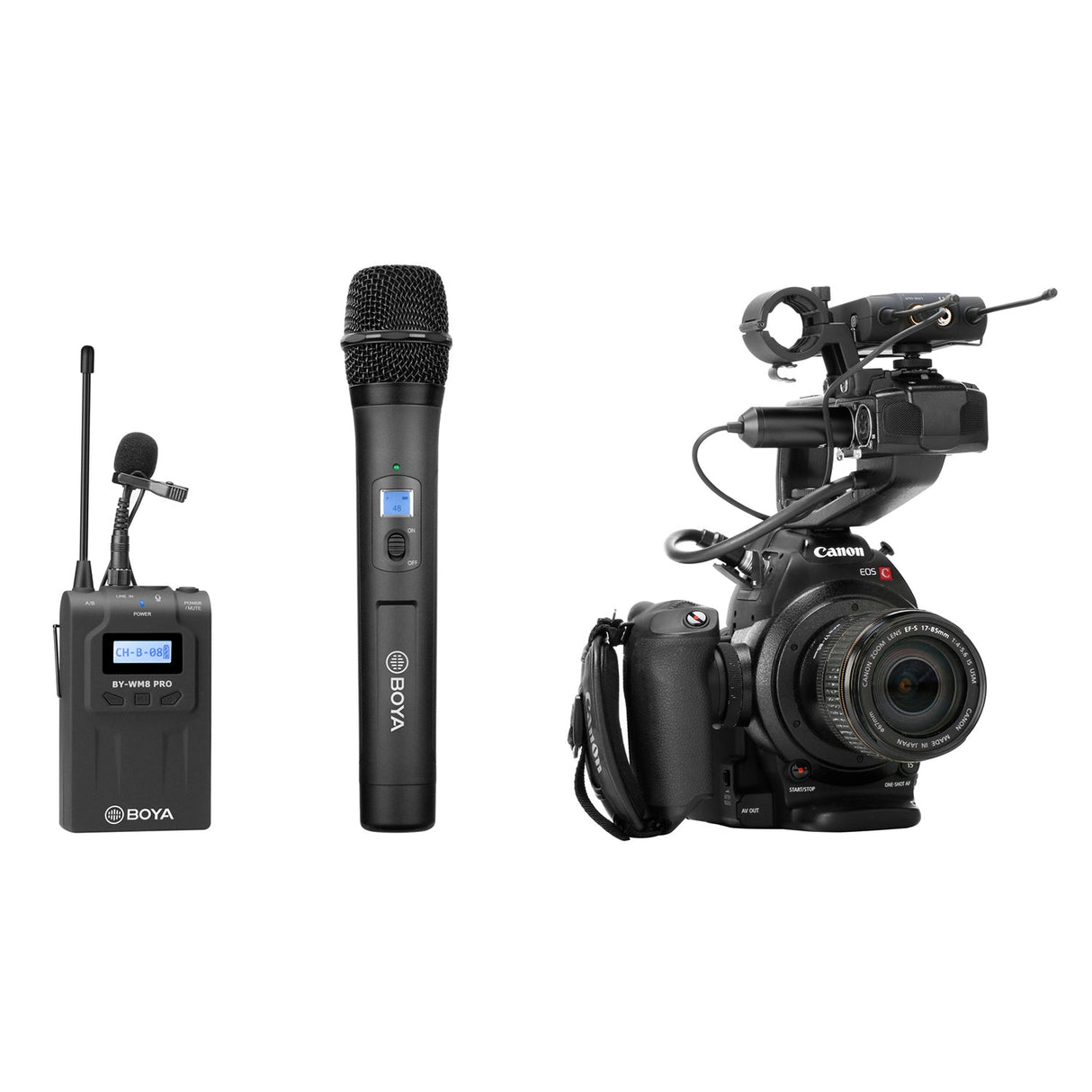 BOYA BY-WM8 Pro-K4 Dual Channel Wireless Microphone Kit, Includes BY-WHM8 Pro Handheld and BY-WM8 Pro-K1 Transmitter and Receiver
