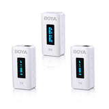 BOYA BY-XM6 K2W 2.4GHz Ultra-compact Wireless Microphone System Kit (White Color)