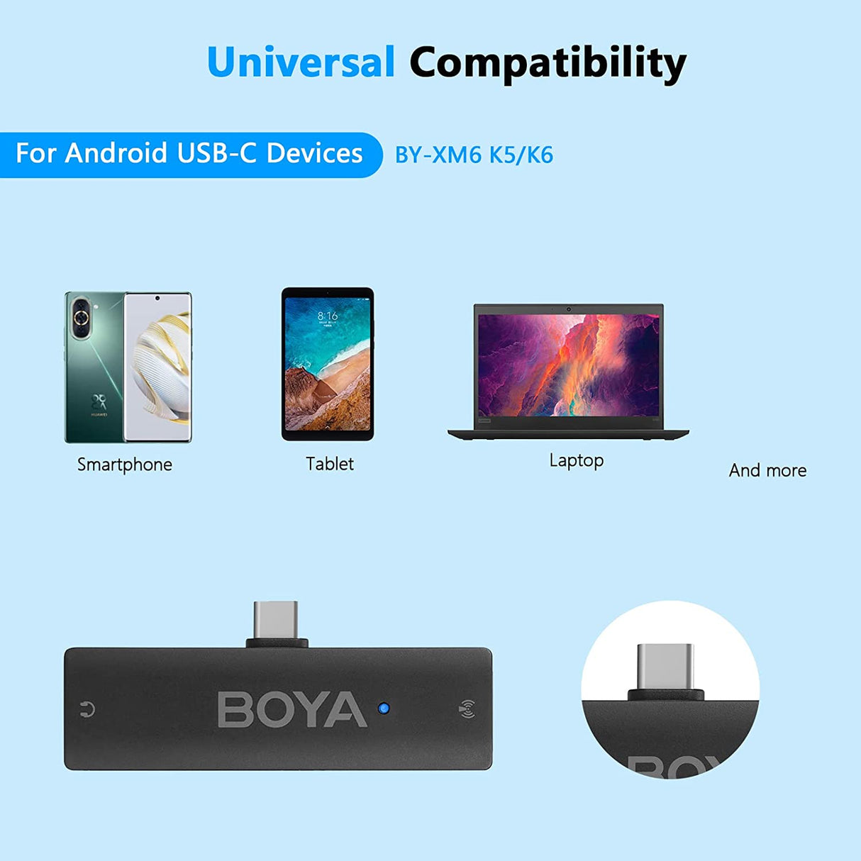 BOYA BY-XM6-K6 DUAL CHANNEL WIRELESS MICROPHONE FOR ANDROID DEVICES