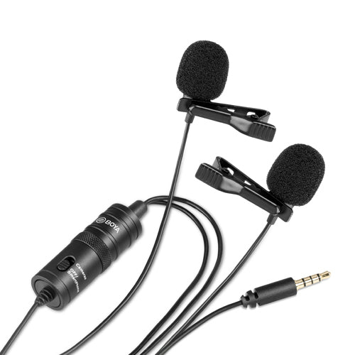 BOYA By-M1DM Dual omni-directional Lavalier with furry Windscreen Microphone