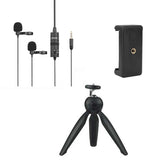 BOYA By-M1DM with Mini Tripod and Mount 2 Dual omni-directional Lavalier Microphone