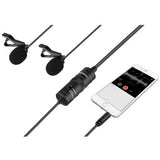 BOYA By-M1DM Dual omni-directional Lavalier with furry Windscreen Microphone