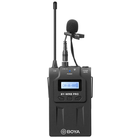 BOYA TX8 Pro Dual-Channel Wireless Bodypack Transmitter Unit with Omnidirectional Lavalier Mic for The by-WM8 PRO Wireless Lavalier Microphone System