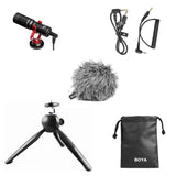 BOYA by-MM1 with Mini Tripod Universal Cardiod Shotgun Microphone