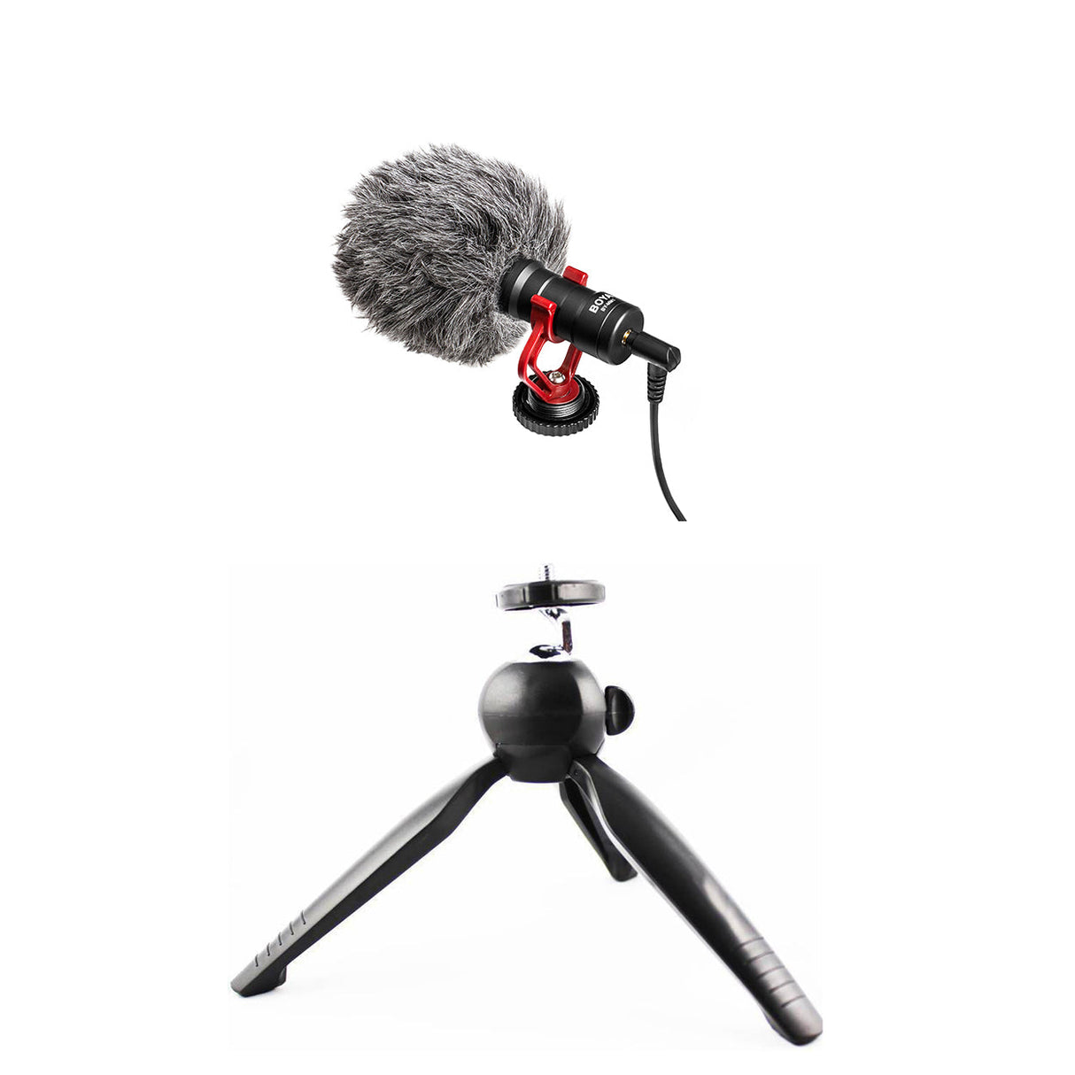 BOYA by-MM1 with Mini Tripod Universal Cardiod Shotgun Microphone