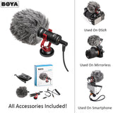 BOYA by-MM1 with Mini Tripod Universal Cardiod Shotgun Microphone