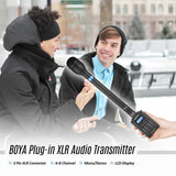 BOYA BY-WXLR8 Handheld Plug-on XLR Audio Transmitter Wireless Microphone with LCD Display for BY-WM8 BY-WM6 Wireless Lavalier Microphone System