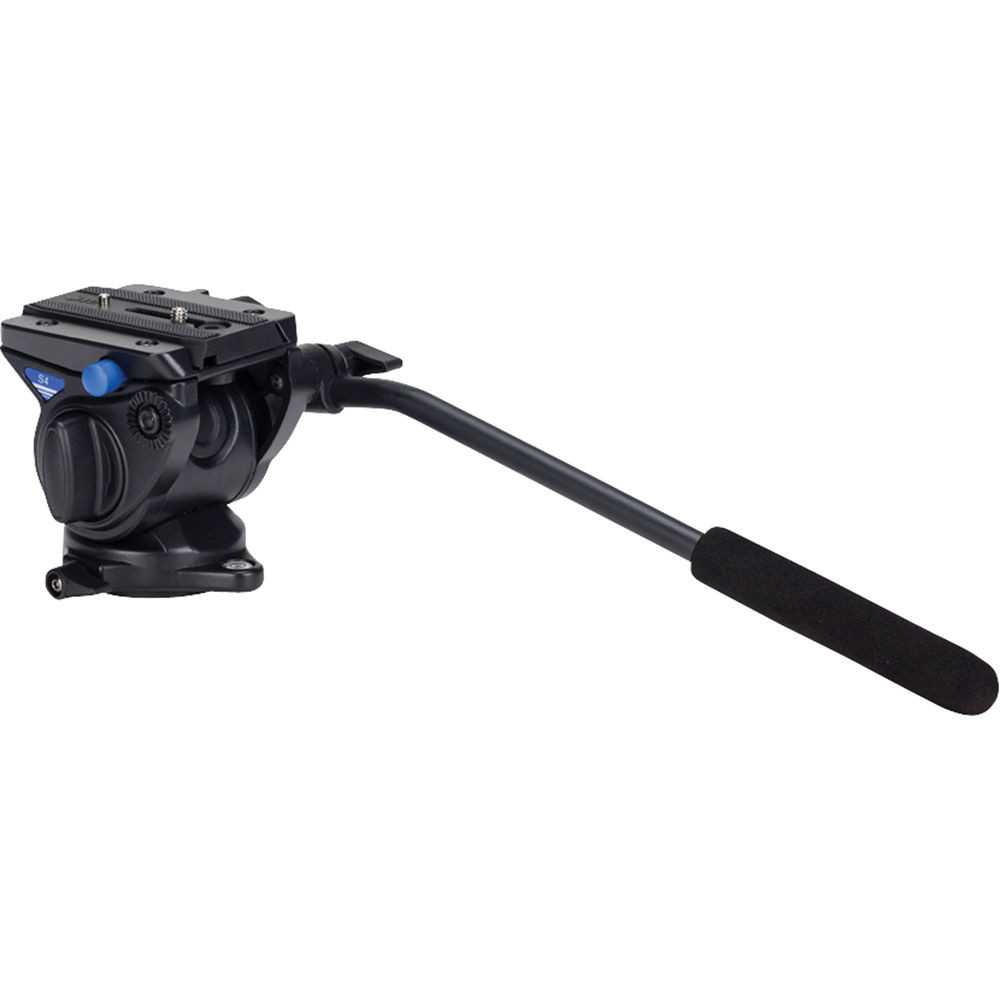 Benro A48FDS4 Monopod with 3-Leg Locking Base and S4 Head, 4 Leg Sections, Flip Lock Leg Release (Black)