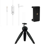 Boya BY-M1 White with Mini Tripod and Mount 2 Omni Directional Lavalier Microphone