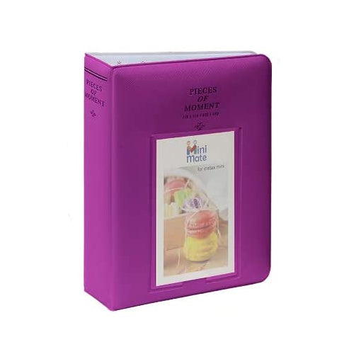 CAIUL 64 Pockets Mini Photo Album Grape Purple