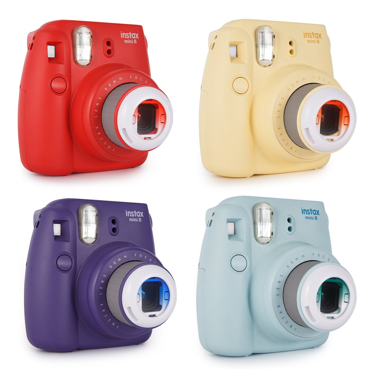 CAIUL Instax Mini Gradient Color Close Up Lens Filter Set for Fujifilm Instax Mini 8 8+ 9 7s (4 pcs)