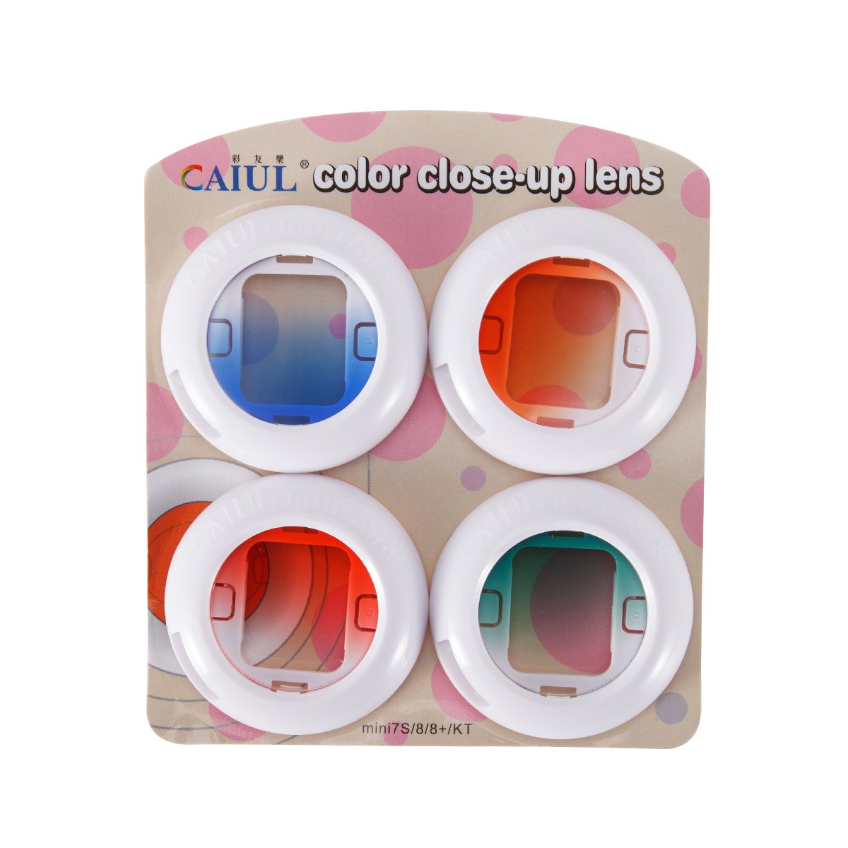 CAIUL Instax Mini Gradient Color Close Up Lens Filter Set for Fujifilm Instax Mini 8 8+ 9 7s (4 pcs)