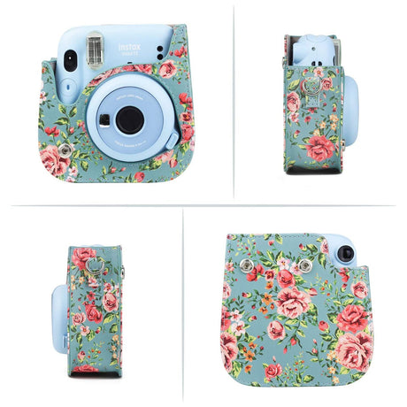 ZENKO MINI 11 INSTAX CAMERA POUCH BAG (Blue roses)