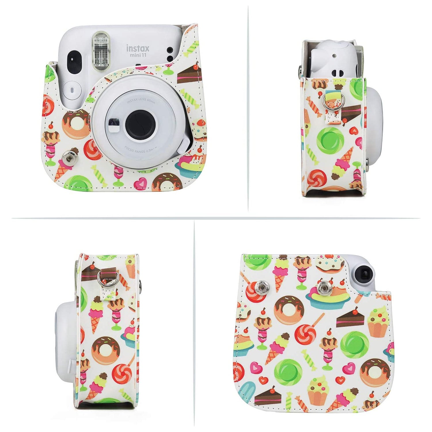 Zenko Compatible Mini 11 Camera Case Bundle with Album, Filters and Other Accessories for Fujifilm Instax Mini 11 (Dessert, 7 Items)