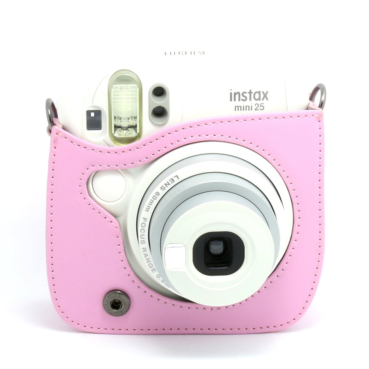 CAIUL PU Leather Instant Camera Case For Fujifilm Instax Mini 25 Instant Camera,Pink