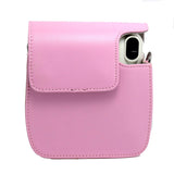 CAIUL PU Leather Instant Camera Case For Fujifilm Instax Mini 25 Instant Camera,Pink