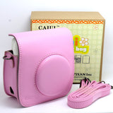 CAIUL PU Leather Instant Camera Case For Fujifilm Instax Mini 25 Instant Camera,Pink