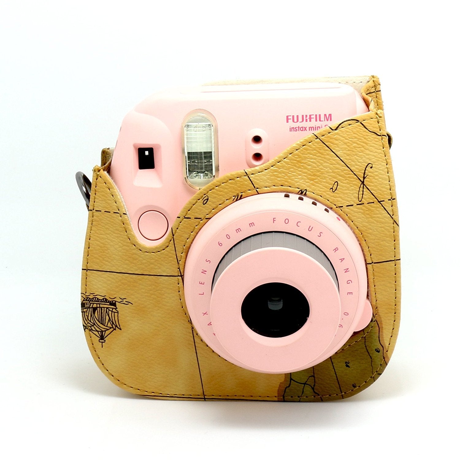 CAIUL DTM8 Vintage Carry Camera Case Bag For Fujifilm Instax Mini 8, PU Leather