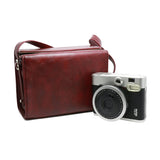 CAIUL Travel Carrying Camera Case Bag for Fujinfilm Mini 8 50s 90 7s 25/ Polaroid PIC300P/ Polaroid Z2300(PU Leather), Red Brown