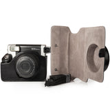 CAIUL Vintage Camera Case Bag For Fujifilm INSTAX Wide 300 Instant Camera,PU Leather Black