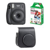 FUJIFILM INSTAX Mini 11 Instant Film Camera with 10X1 Pack of Instant Film With Black Pouch (Charcoal Gray)
