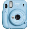 FUJIFILM INSTAX Mini 11 Instant Film Camera with 10X1 Pack of Instant Film With Black Pouch (Sky Blue)