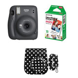 FUJIFILM INSTAX Mini 11 Instant Film Camera with 10X1 Pack of Instant Film With Dot Black Pouch Charcoal Gray
