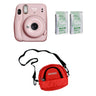 FUJIFILM INSTAX Mini 11 Instant Film Camera with Twin Pack of Instant Film With Red Pouch Kit (20 Exposures)