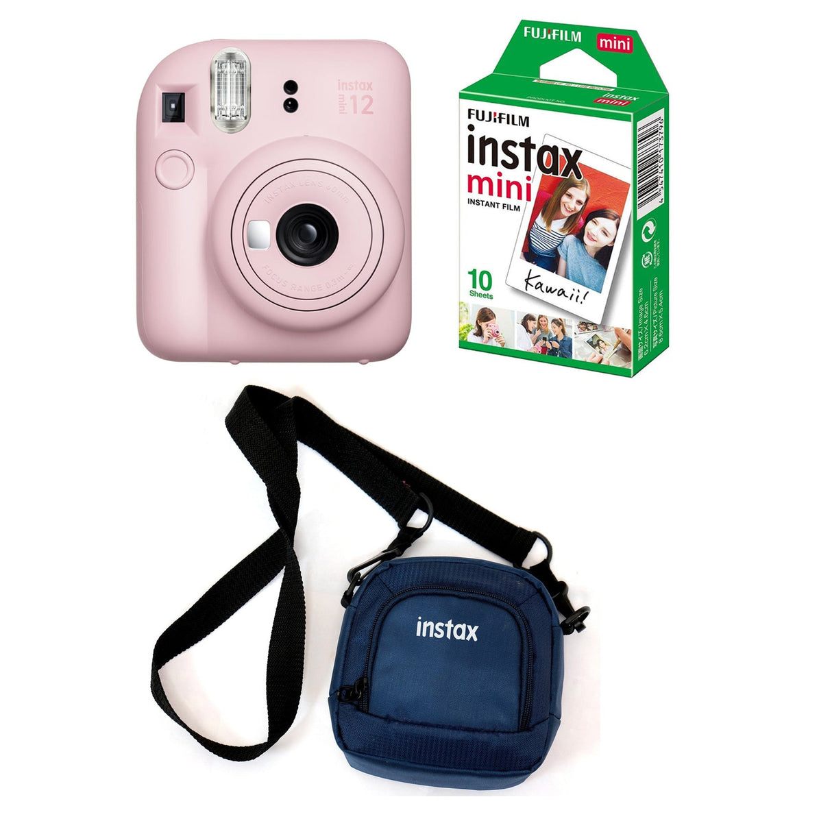 FUJIFILM INSTAX Mini 12 Instant Film Camera with 10X1 Pack of Instant Film With Pouch Kit (10 Exposures)