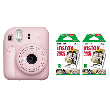 FUJIFILM INSTAX Mini 12 Instant Film Camera with 10X2 Pack of Instant Film Blossom Pink