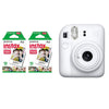 FUJIFILM INSTAX Mini 12 Instant Film Camera with 10X2 Pack of Instant Film (Clay White)