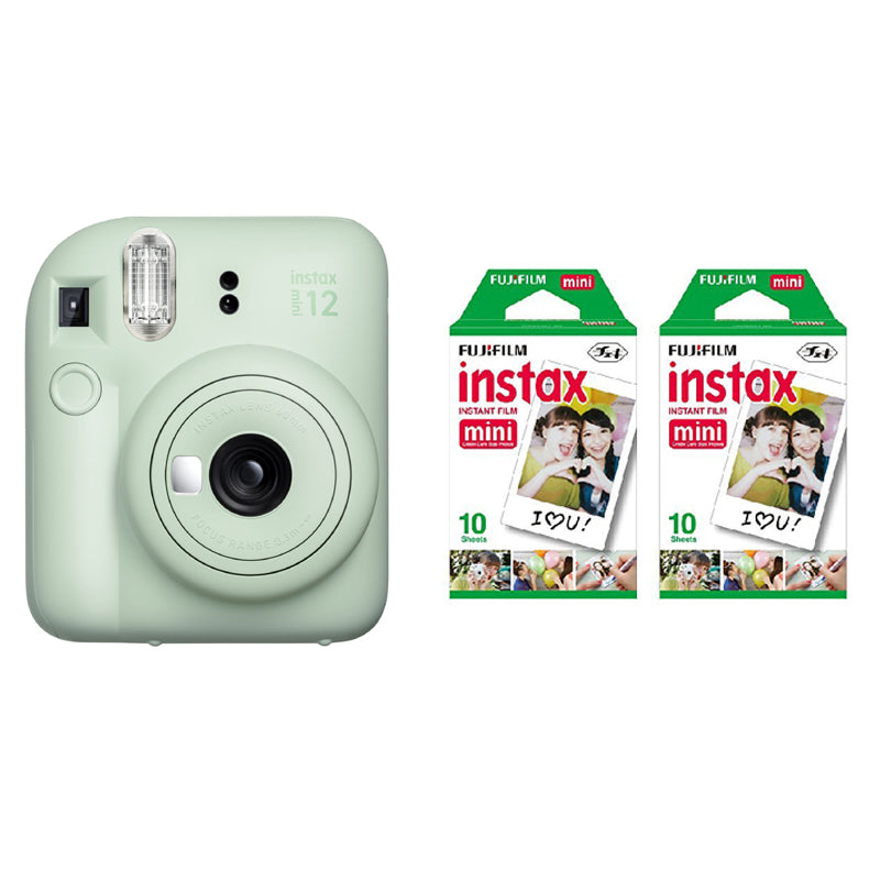 FUJIFILM INSTAX Mini 12 Instant Film Camera with 10X2 Pack of Instant Film (Mint Green)