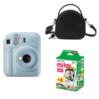 FUJIFILM INSTAX Mini 12 Instant Film Camera with Black shell bag and 20 Shots Instant film (Pastel Blue)