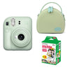 FUJIFILM INSTAX Mini 12 Instant Film Camera with green shell bag and 20 Shots Instant film (Mint Green)