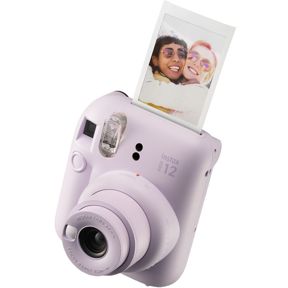 FUJIFILM INSTAX Mini 12 Instant Film Camera with pink shell bag and 20 Shots Instant film (Lilac Purple)