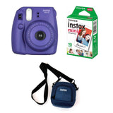 FUJIFILM INSTAX Mini 8 Grape Instant Film Camera with 10X1 Pack of Instant Film With Pouch Kit (Purple, 10 Exposures)