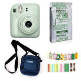 FUJIFILM INSTAX mini 12 Instant Camera with 10 sheets film roll + camera case + bunting1, kit. Mint Green