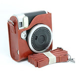 CAIUL PU Leather Instant Camera Case For Fujifilm Instax Mini 90 Neo Classic Instant Camera, Brown