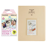 Fujifilm Instax Mini 10X1  shiny star Instant Film With 128-sheet Album for mini film (beige)
