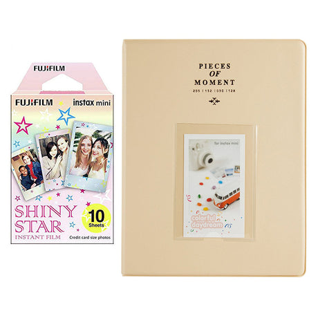 Fujifilm Instax Mini 10X1  shiny star Instant Film With 128-sheet Album for mini film (beige)