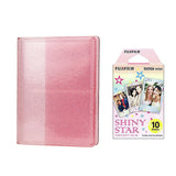 Fujifilm Instax Mini 10X1 shiny star Instant Film with 64-Sheets Album For Mini Film 3 inch Blush pink