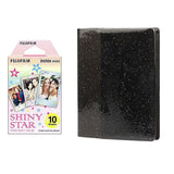 Fujifilm Instax Mini 10X1 shiny star Instant Film with 64-Sheets Album For Mini Film 3 inch charcoal gray