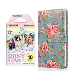 Fujifilm Instax Mini 10X1 shiny star Instant Film with 96-sheet Album for mini film Blue rose