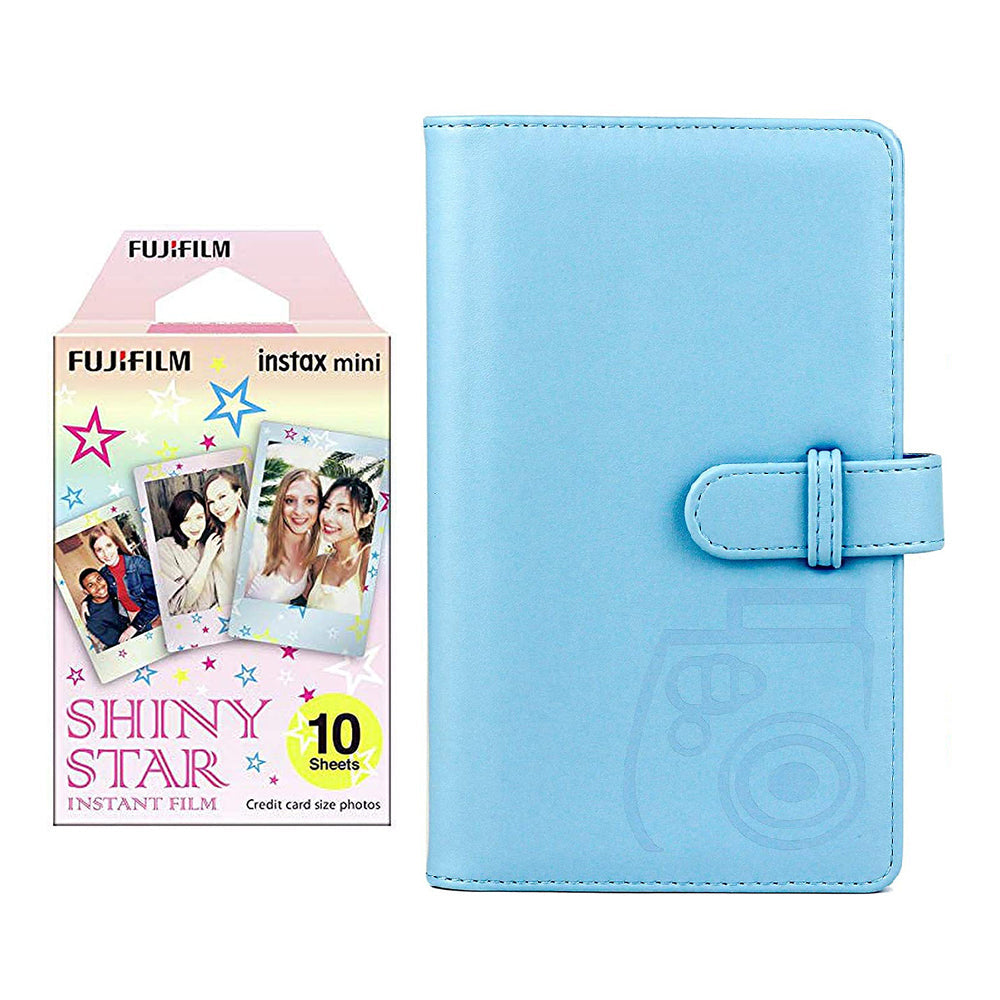 Fujifilm Instax Mini 10X1  shiny star Instant Film with 96-sheet Album for mini film (Sky blue)
