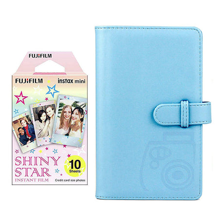 Fujifilm Instax Mini 10X1 shiny star Instant Film with 96-sheet Album for mini film Sky blue