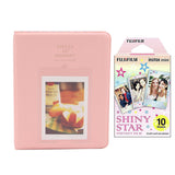 Fujifilm Instax Mini 10X1 shiny star Instant Film with Instax Time Photo Album 64 Sheets Peach pink
