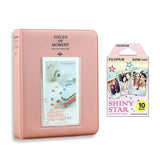 Fujifilm Instax Mini 10X1 shiny star Instant Film with Instax Time Photo Album 64 Sheets Blush pink