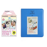 Fujifilm Instax Mini 10X1 shiny star Instant Film with Instax Time Photo Album 64 Sheets Cobalt blue